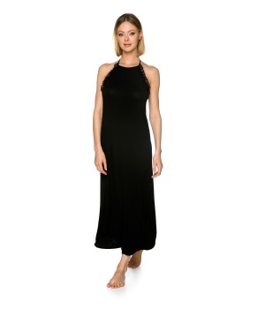 Camisón largo sin mangas negro micromodal